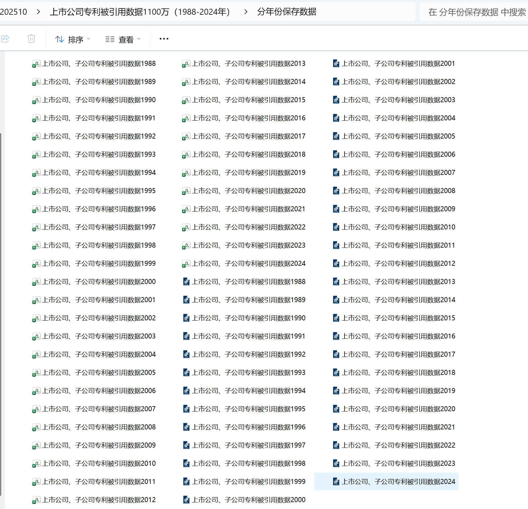 1上市公司、子公司专利被引数据-分年拆分版
